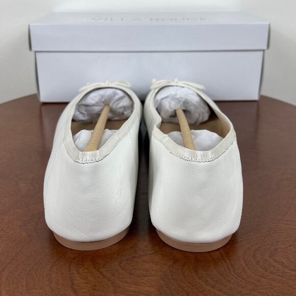 New Villa Rouge Forrest Ballerina Flats in White Leather Women's Size 10 - Picture 7 of 9